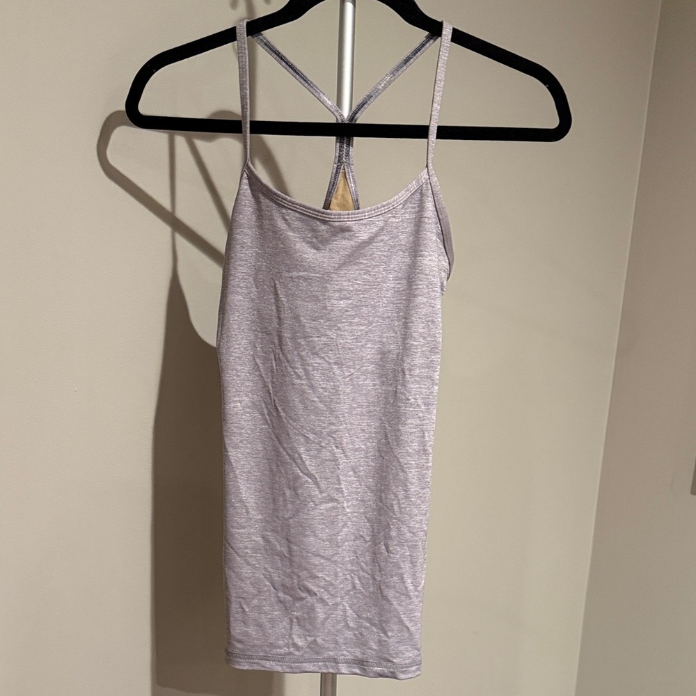 Lululemon Athletica Gray Strappy Tank built-in Bra
